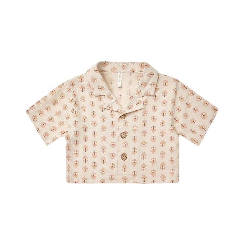 Rylee & Cru Girls Rylee + Cru Collective Cropped Collared Linen-Blend Shirt